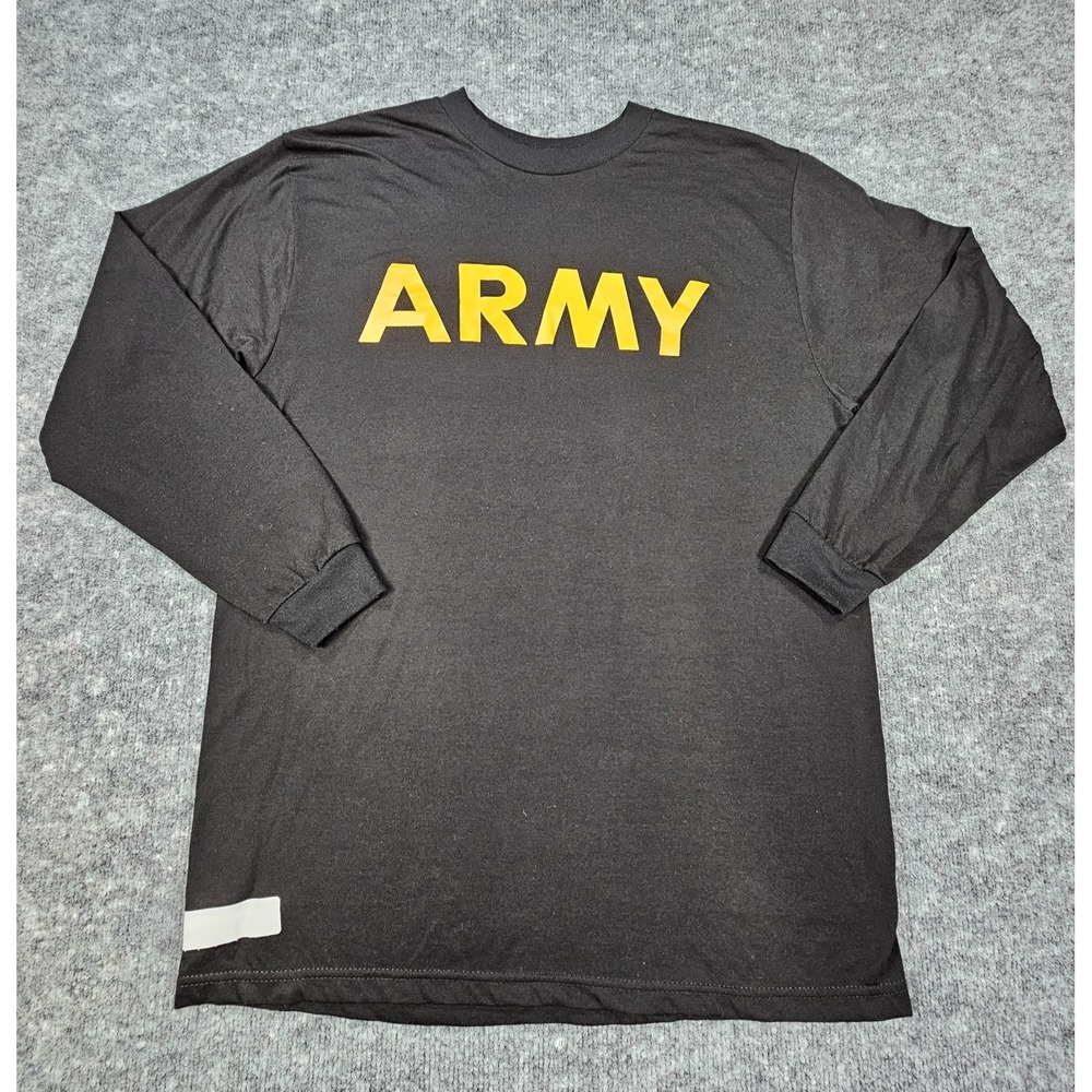 US Military Army Physical Fitness Uniform APFU Shirt Black M LS - Lot of 3 EUC